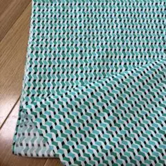 生地　柄物　幾何学柄　グリーン