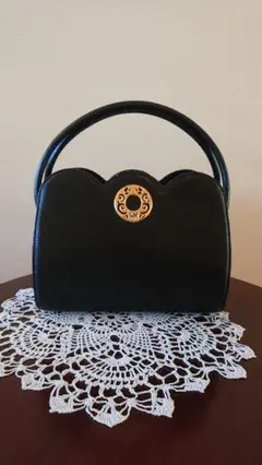 ブラックスカラップデザインパーティーバッグ