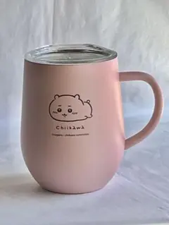 【新品未使用】へちゃちいかわフタ付きステンレスマグカップ320mlピンク箱付き