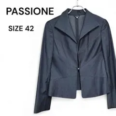 パシオーネ PASSIONE ダークグレー テーラードジャケット サイズ42