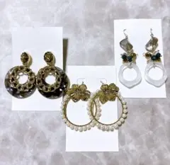 ピアスセット　チタンポスト　フープピアス