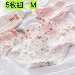 5枚組M160 女の子下着 ジュニアショーツ綿 レディース 女子肌着　第205号