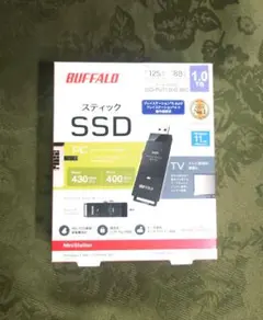 【新品未開封】バッファロー 外付SSD 1TB TV録画対応 スティック型 軽量