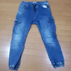 ザラマン　カーゴジョガーパンツ　デニム風　L　美品