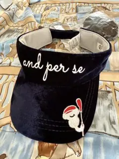 and per se ネイビー バイザー　※シュシュ付き