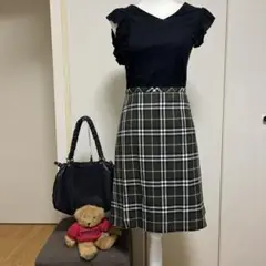 Y2K バーバリーブルーレーベル　ノバチェック　緑　可愛い