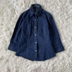 UNIQLO ダークデニム 長袖シャツ ダンガリーシャツ ビンテージ L