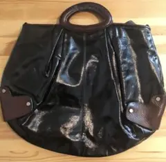 MARNI 本革×エナメル 2WAY 大型 バルーン ショルダーバッグ