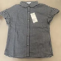 新品！avv半袖モノトーンチェックシャツ130
