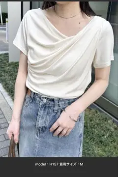 RANAN 2WAYドレープオフショルリブＴシャツ/接触冷感・UV対策