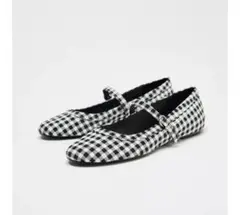 zara チェック柄メリージェーン 39 美品