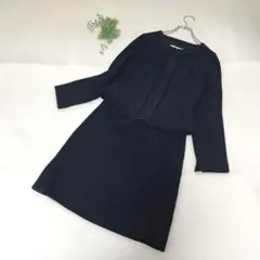 【NATURAL BEAUTY】スカートスーツセットアップ♡ノーカラー36 38