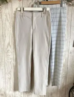 MOGA ストレッチパンツ　la.f...チェックストレッチパンツ2本まとめてS