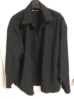 ZARA ブラック 黒 ストライプ 長袖シャツ