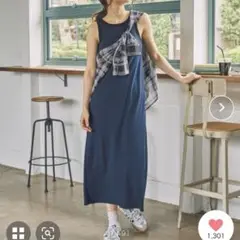 新品 MONO-MART LADY'S カップ付きアメスリタンクトップワンピース