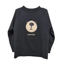 【mont-bell】クマプリント 長袖Tシャツ 黒120 キッズ アウトドア