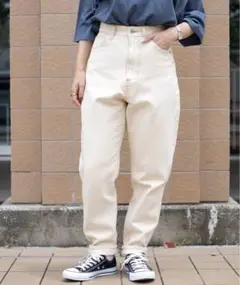 PairPair ハイウエストストレートデニム オフホワイト