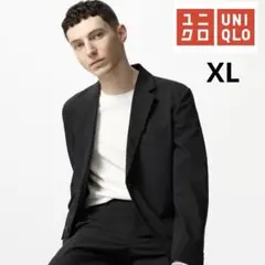 美品1回着用　ユニクロ　感動ジャケット　XＬブラック　2つボタン　軽量　清涼感