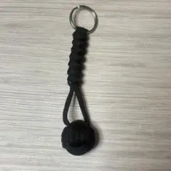パラコード モンキーフィストノットキーホルダー 黒