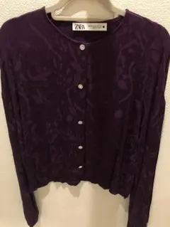 早い者勝ち！ZARA 紫 花柄 長袖シャツ XS