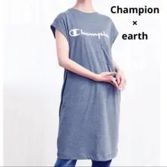 【美品】Champion×earth ひざ丈ワンピース