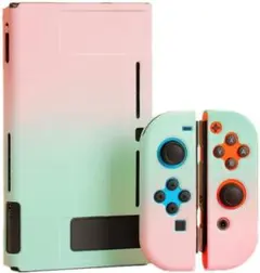 スイッチJoy-Con用カバー グラデーションケース(ピンクー/グリーン)