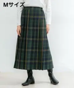 ダークグリーン チェック プリーツ　スカート　秋服　スリザリン