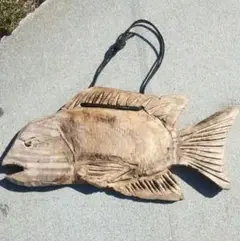 魚の置物 木製 インテリア 彫り物 彫刻 飾り さかな