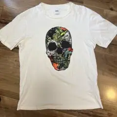ZARA スカルプリント Tシャツ Mサイズ ホワイト