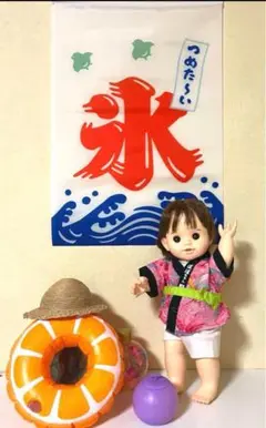 氷タペストリー　のれん　縁日　夏祭り　店舗　設営などに