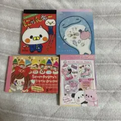 平成女子　キャラクター付きメモ帳　4個セット