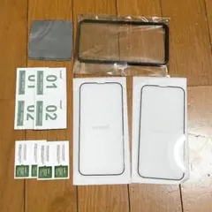 iPhone14Plus/13ProMax 液晶画面保護フィル 黒ふち２枚セット