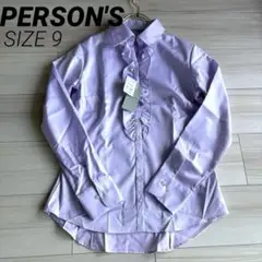 【新品タグ付】PERSON'S シャツ　フリル　パーソンズ　スーツ　リクルート