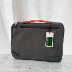 ソウ　パソコンケース　グレー　持ち手 オレンジ　32×24cm 撥水加工　軽量