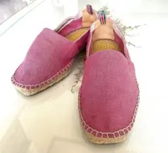 caytaner made in Spain スリッポン　ピンク　キャンバス地