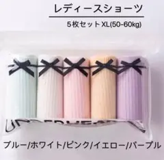 コットンレディースショーツパンツ5枚セット（XL50-60kg）優しい色B