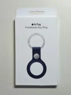 【新品】純正 AirTag ファインウーブンキーリング・ディープブルー①