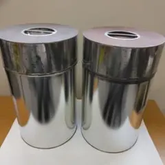 【中古】空き缶 2個セット シルバー　ゴミ箱　ハンドメイド