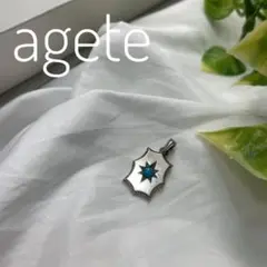 agete アガット ネックレストップス ターコイズ ペンダント シルバー