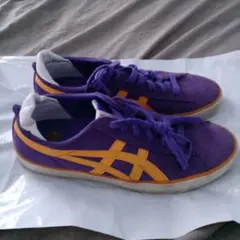 onitsuka tiger スニーカー 紫 黄色 27cm