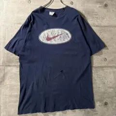 90s NIKE オーバルロゴ Tシャツ ネイビー USA製　ワンポイント