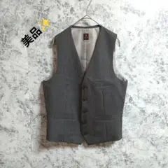 美品　タケオキクチ スーツ　ベスト【1】グレー　ストライプ