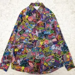 【美品】ポールスミス☆ランダム ステッカー　総柄　長袖シャツ