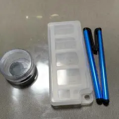 青色タッチペン2本とケース