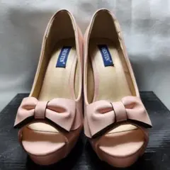 DESTIN ピンク オープントゥパンプス 23㎝