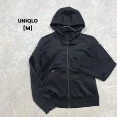 a2350＊UNIQLO フード付きパーカー　黒【M】スポーティ　長袖　シンプル