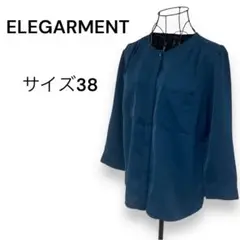 ELEGARMENT ネイビー 長袖シャツ サイズ38