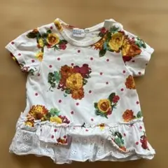 hakkababy 花柄ドット 半袖シャツ