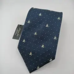 シルク ネイビー キャラクター柄 ネクタイ 新品