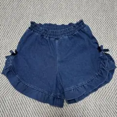 ネイビー フリル付きハーフパンツ 130